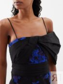 Асимметричное платье миди фай с цветочной вышивкой Erdem, черный