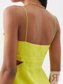 Льняное платье мини bonnie с вырезами Saloni, желтый