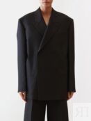 Cosima двубортный пиджак из смесовой шерсти The Row, черный