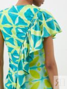 Платье миди lali из шелка хаботай с оборками Ulla Johnson, зеленый
