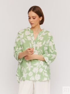 Блузка из хлопка с цветочным принтом zolla