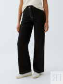 Черные твиловые брюки с контрастной строчкой