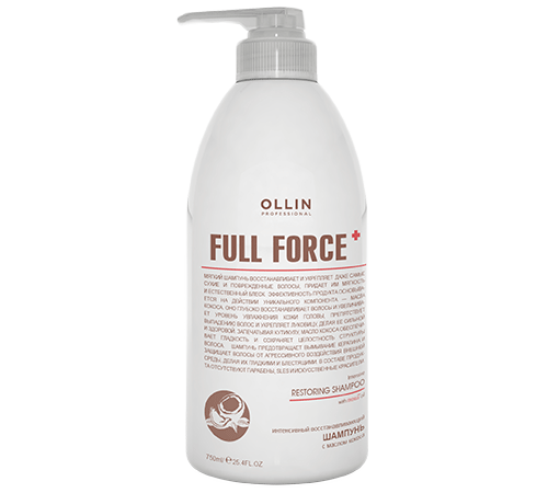 Интенсивный восстанавливающий шампунь с маслом кокоса Ollin Full Force (725