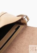 Кожаная женская сумка через плечо бежевая A003 beige grain