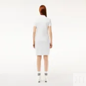 Платье-поло Lacoste из особого хлопка Piqué SLIM FIT белое
