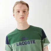 Мужская приталенная зеленая футболка Lacoste с круглым вырезом фото 4