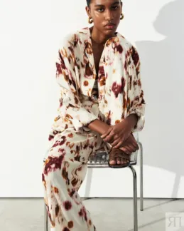 Комплект: пижама коричневого цвета M