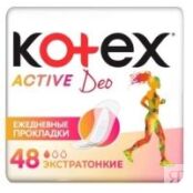 Kotex - Ежедневные гигиенические экстратонкие прокладки Active Deo, 48 шт