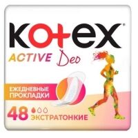 Kotex - Ежедневные гигиенические экстратонкие прокладки Active Deo, 48 шт