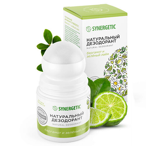 SYNERGETIC Натуральный дезодорант "бергамот - зеленый лайм" 50.0