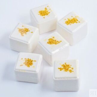DEWPOINT Бомбочки для ванны белые с золотым шиммером - набор 6 штук с парфю