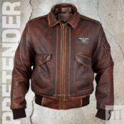 Кожаная куртка мужская PHOENIX бордово-коричневая в винтажном стиле