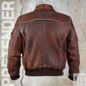 Кожаная куртка мужская PHOENIX бордово-коричневая в винтажном стиле
