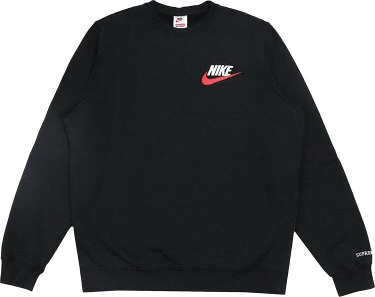 Толстовка Supreme x Nike Crewneck 'Black', черный FW18SW21 BLACK | Black фото 1