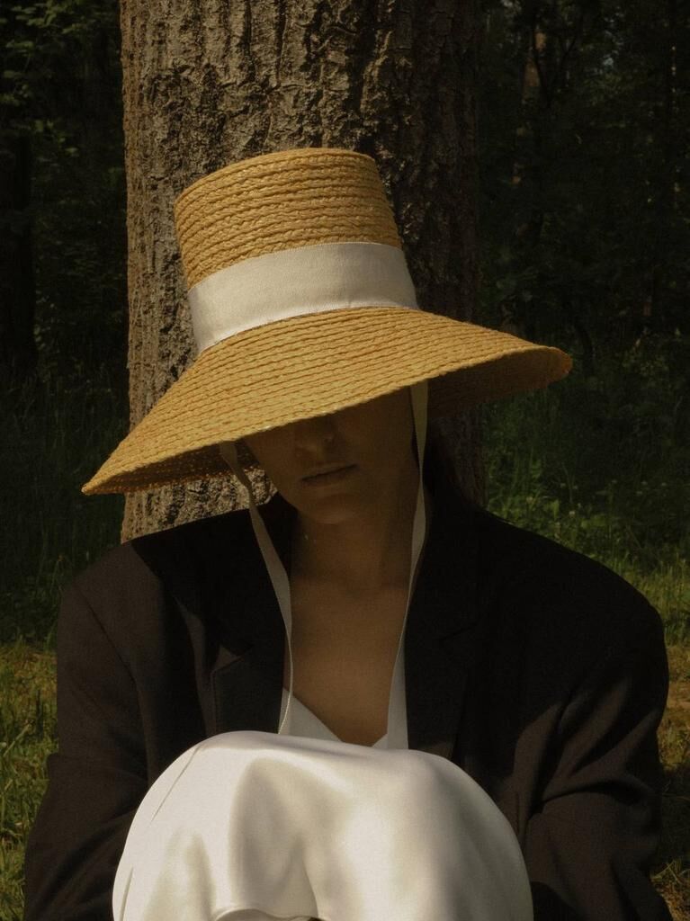 Шляпа “Sicilia” из рафии с лентами white (размер 55-56) MYARI