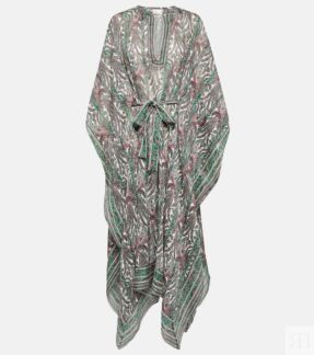 Платье макси из хлопка и шелка с цветочным принтом ISABEL MARANT, разноцвет