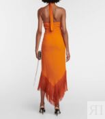 Платье макси Nina с бахромой TALLER MARMO, оранжевый