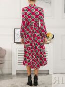 Платье миди Jolie Moi с абстрактным принтом, сливовый