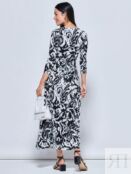 Платье макси из джерси с абстрактным принтом Jolie Moi, Многоцветный