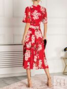 Платье миди из сетки с цветочным принтом Jolie Moi Danika, красное