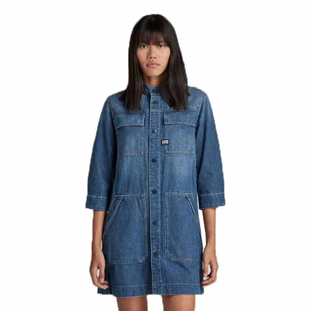 Короткое платье G-Star Shirt Short Sleeve, синий 139100880 | Blue фото 1