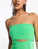 Зеленое платье миди с вырезами-бандо Forever New