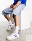Белые кожаные кроссовки с логотипом в синюю полоску Polo Ralph Lauren