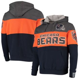 Мужской стартовый пуловер с капюшоном серо-оранжевого цвета Chicago Bears E