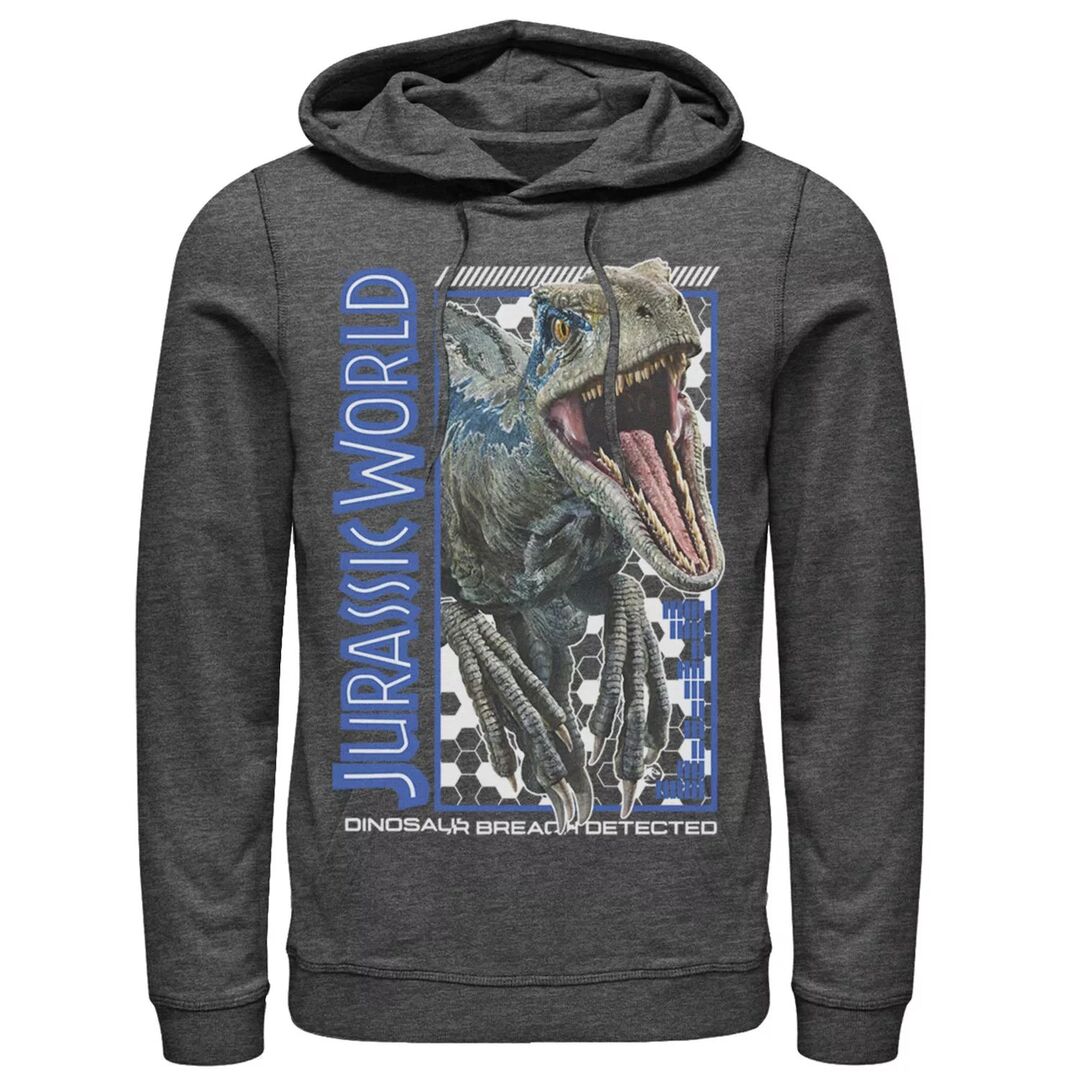 Мужская толстовка с капюшоном Jurassic World Two Dino Breach синего цвета L 33868430 | Charcoal Heather фото 1