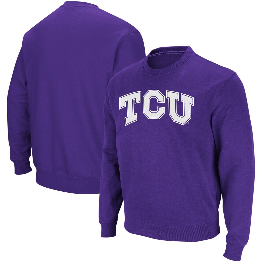 Мужской фиолетовый свитшот с круглым вырезом TCU Horned Frogs Arch & Logo C