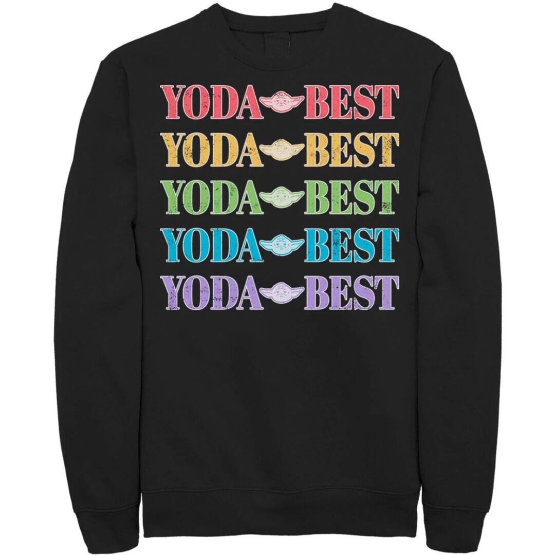 Мужской свитшот с радужным текстом Star Wars Pride Yoda Best, Black License 18273997 | Black фото 1