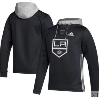 Мужской черный пуловер с капюшоном Los Angeles Kings Skate Lace AEROREADY T