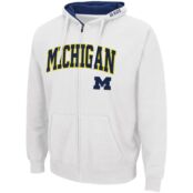 Мужская белая толстовка с молнией во всю длину Michigan Wolverines Arch & L 62586033 фото 2