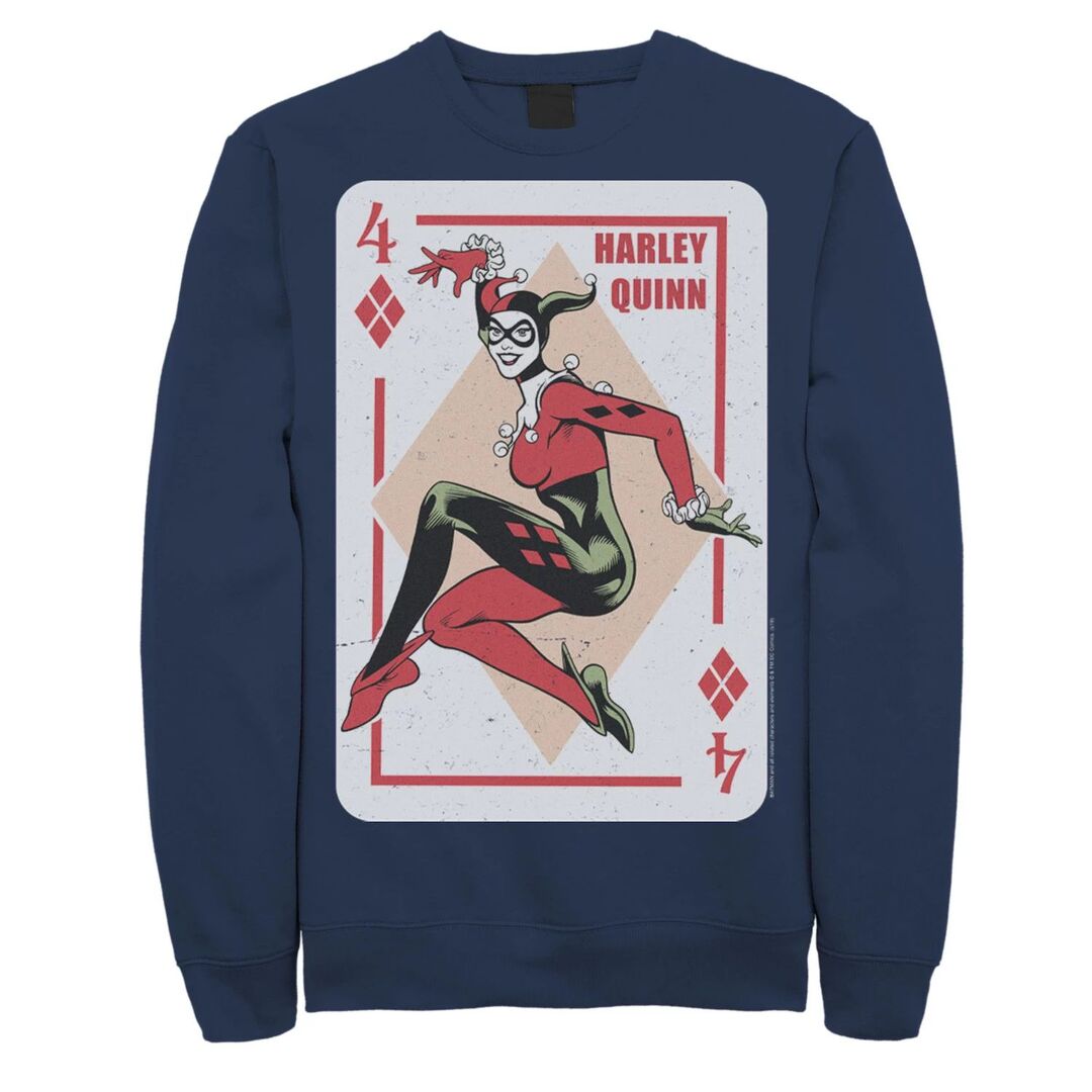 Мужская толстовка с игровыми картами Harley Quinn, Blue DC Comics, синий 70717705 | Navy фото 1