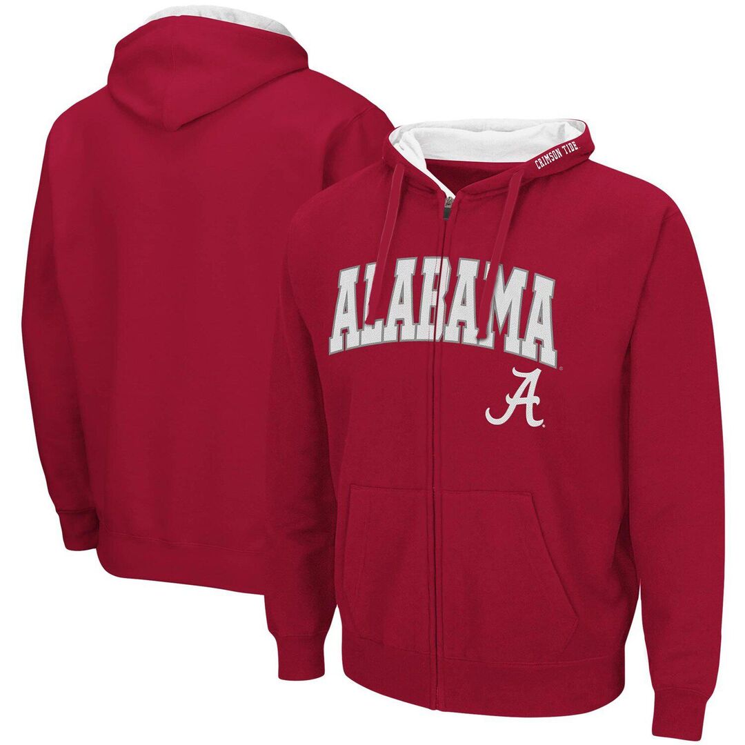 Мужская толстовка с молнией во всю длину Crimson Alabama Crimson Tide Arch 62975710 фото 1