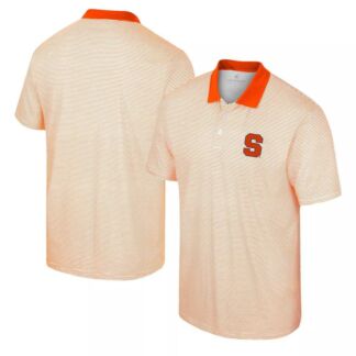 Мужская белая рубашка-поло в оранжевую полоску с принтом Syracuse Colosseum