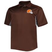 Мужская коричневая рубашка-поло Cleveland Browns Big & Tall Team Color