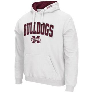 Мужской белый пуловер с капюшоном Mississippi State Bulldogs Arch & Logo 3.
