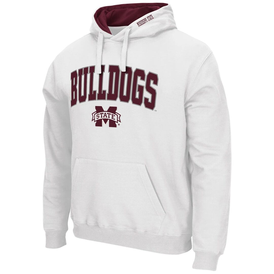 Мужской белый пуловер с капюшоном Mississippi State Bulldogs Arch & Logo 3. 76872833 фото 1