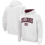 Мужской белый пуловер с капюшоном Mississippi State Bulldogs Arch & Logo 3.