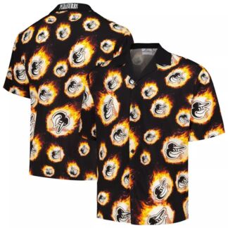 Мужская черная рубашка на пуговицах Baltimore Orioles Flame Fireball