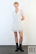 Платье мини шифоновое с белым воротничком befree