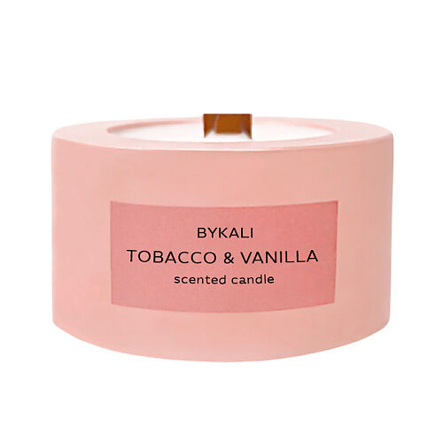 BYKALI Свеча ароматическая "Табак и ваниль" с деревянным фитилем в камне 50