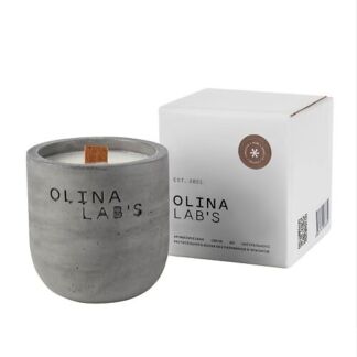 OLINALAB'S Свеча ароматическая в бетонном стакане Tobacco rum vanilla coffe