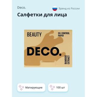 DECO. Салфетки для лица матирующие с экстрактом бамбука 100.0