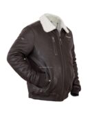 Куртка кожаная мужская меховая кёрли Iconic арт 032 коричневая