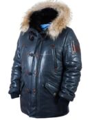 Куртка мужская кожаная Аляска North Pole 94 blue