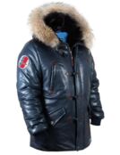 Куртка мужская кожаная Аляска North Pole 94 blue