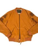 Куртка кожаная бомбер оранжевая ВMС США TomCat