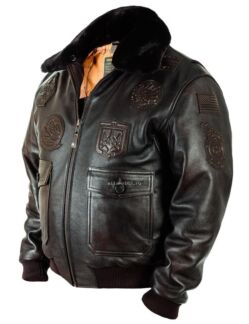 Лётная куртка мужская Top Gun Navy G-1 brown